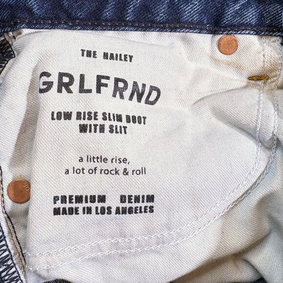 GRLFRND Denim NWT Hailey Low Rise Slim Bootcut Slit East Village 25 - Picture 6 of 7